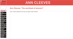Desktop Screenshot of anncleeves.com